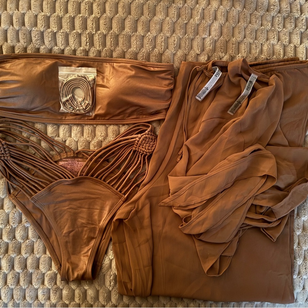 NWOT VS Archives Macrame Bikini Swim Set WITH Matching VS Swim Pants And Top!